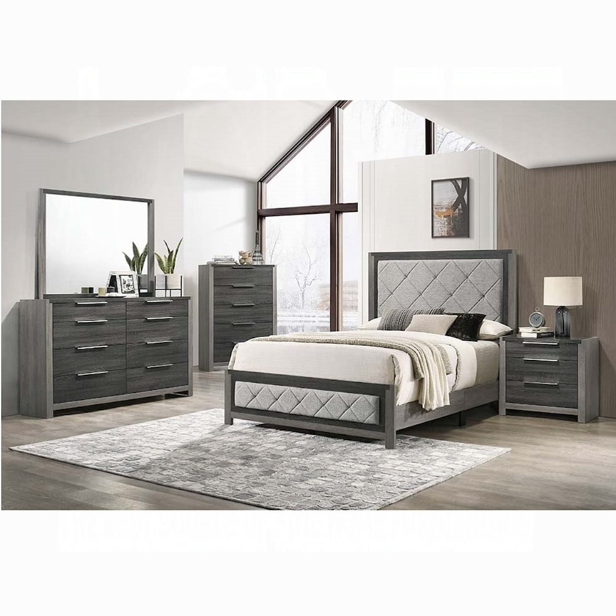 Acme Furniture Cassio CASSIO TWO TONE GREY QUEEN BEDROOM | SET