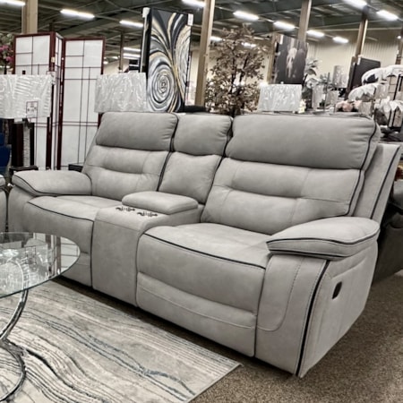 BENSON ASH GREY RECLINING CONSOLE | LOVESEAT