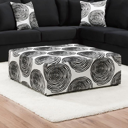 MIDNIGHT BLACK SWIRL OTTOMAN |