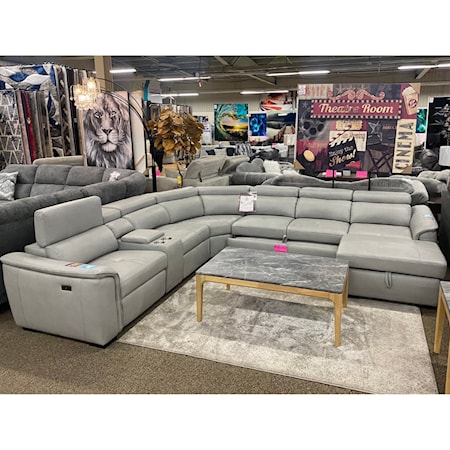 TEMPEST GREY 4 PIECE POWER | RECLINING SECTIONAL