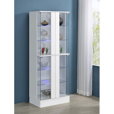 LED WHITE CURIO CABINET | .