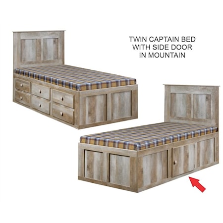MOUNTAIN CAPTAIN TWIN BED | WITH SIDE DRAWER