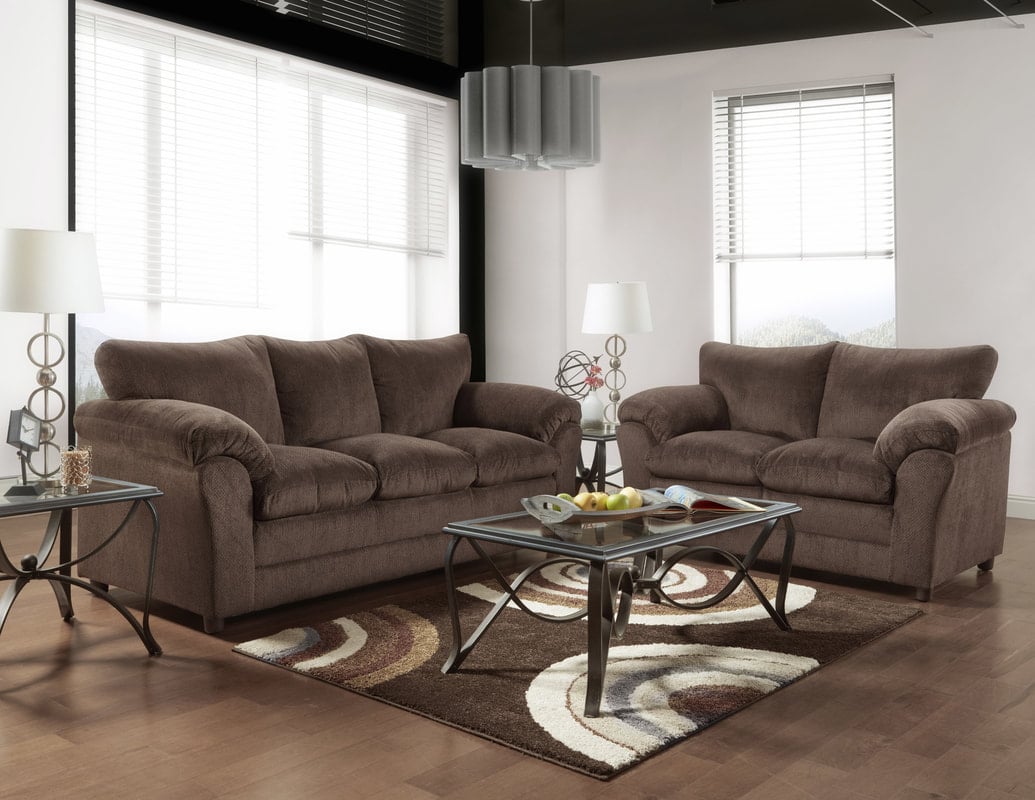 KAITLYN CHOCOLATE SOFA &amp; LOVESEAT |