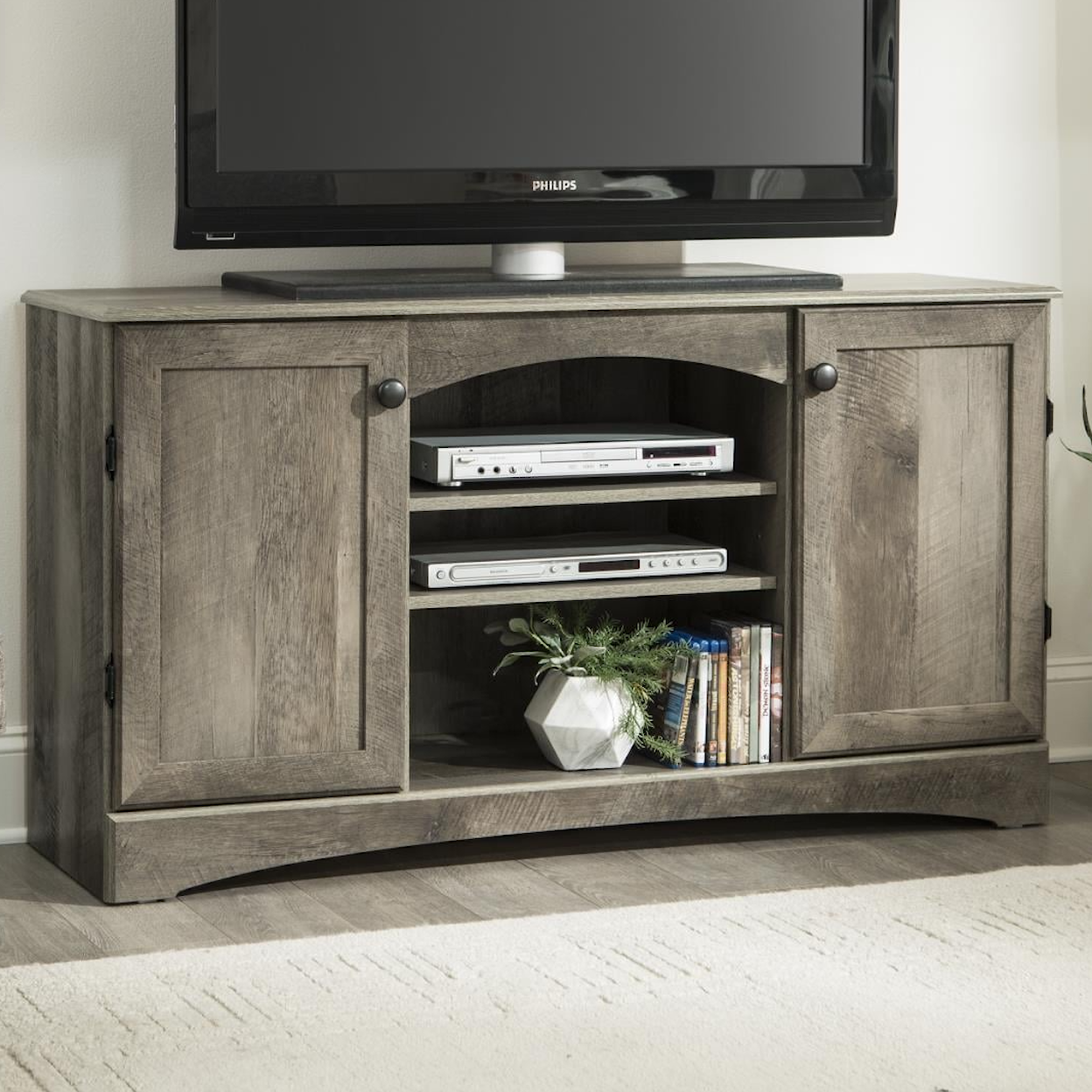 Kith Furniture Entertainment Stands 54" GREY ENTERTAINMENT | CENTER ASSEMBLED