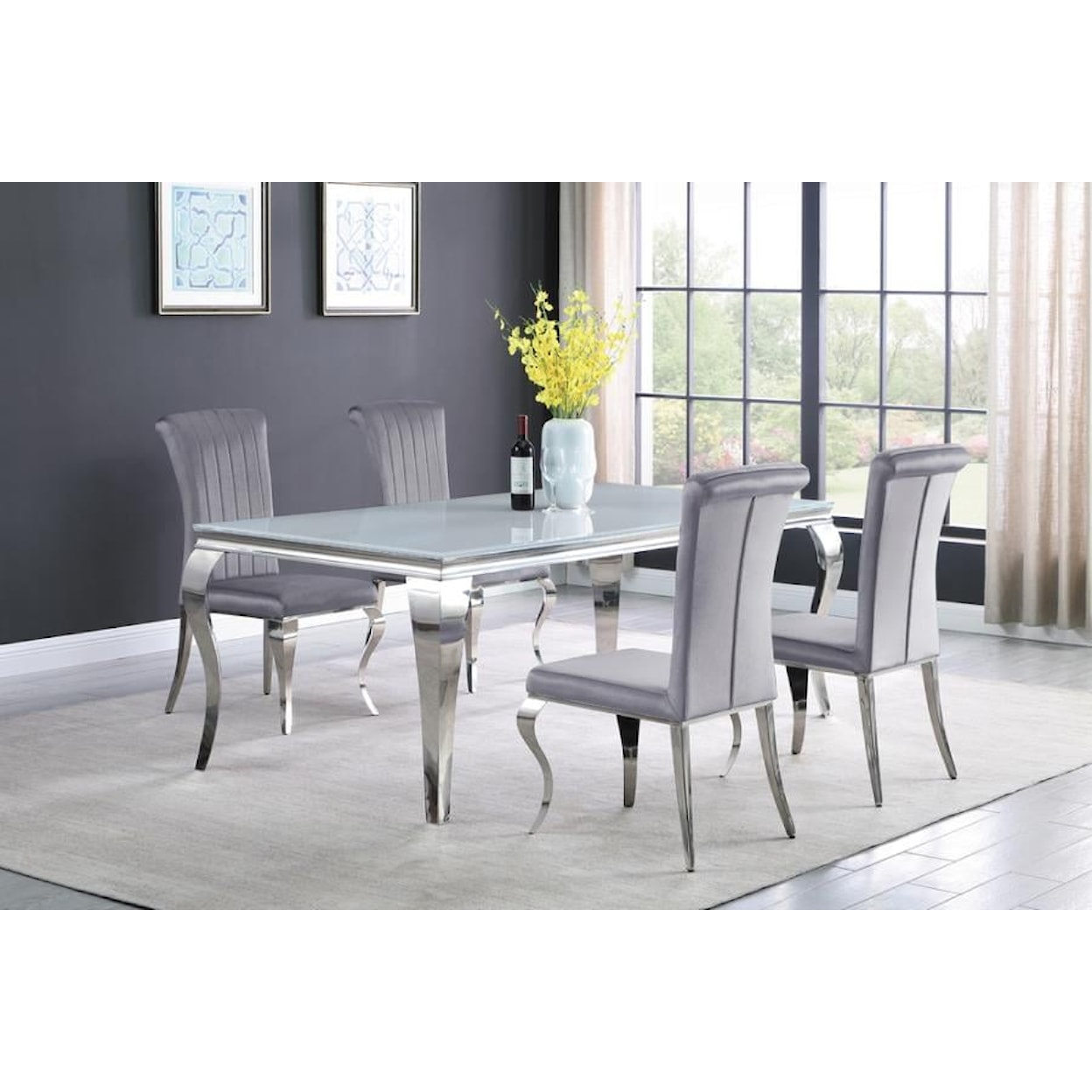 Coaster Charming CHARMING 5 PC GREY DINING SET. |