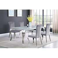 CHARMING 5 PC GREY DINING SET. |