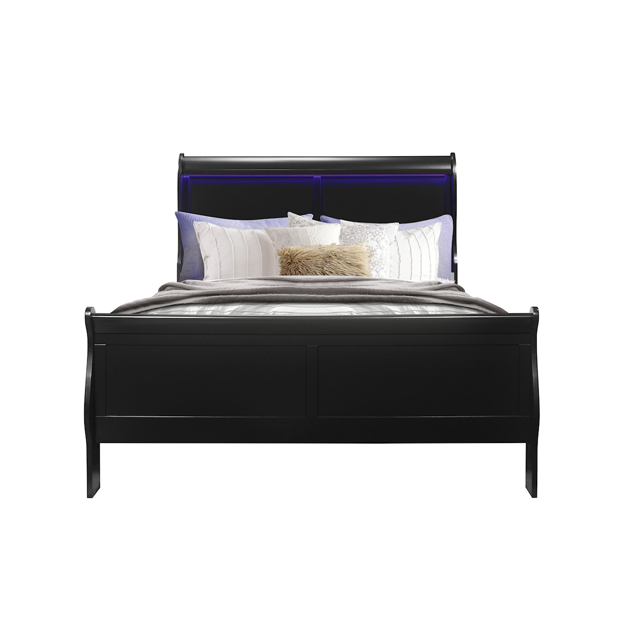 Global Furniture Light Up Louie LIGHT UP LOUIE BLACK FULL BED |