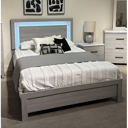 ESSENCE GREY LED QUEEN BED |