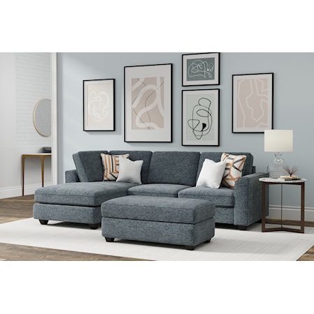 CRUSADE GREY 2 PIECE LAF CHAISE | SECTIONAL