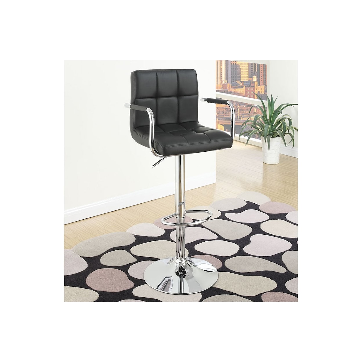 Poundex Barstools BLACK/CHROME BARSTOOL |