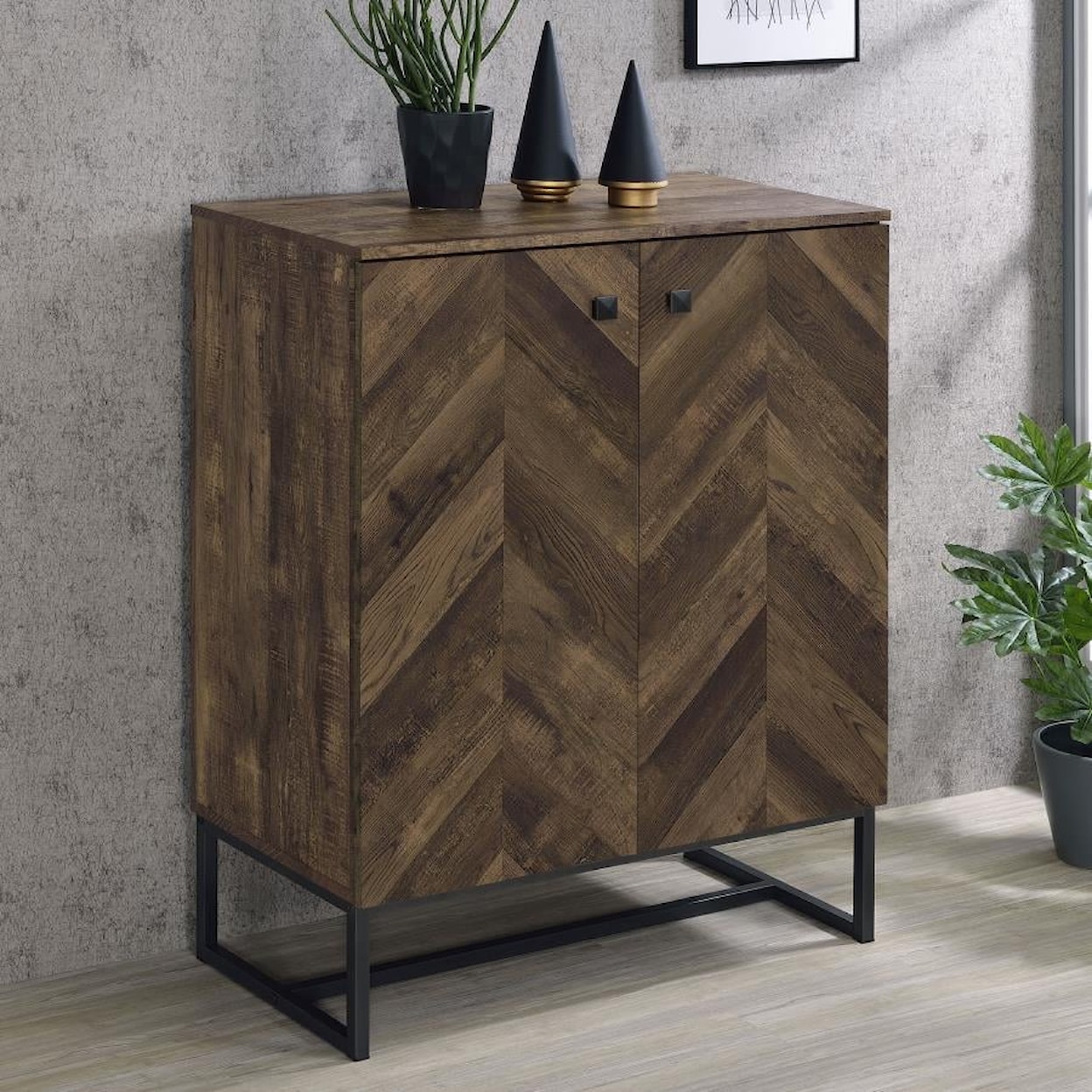 Coaster Carol CAROL 2 DOOR RUSTIC OAK ACCENT | CABINET