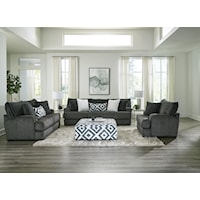 CLARISSA CHARCOAL SOFA AND LOVESEAT |
