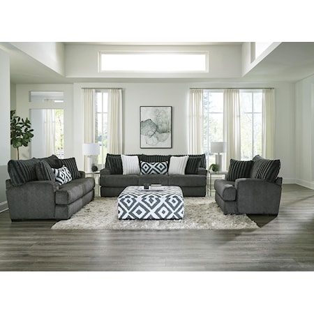 CLARISSA CHARCOAL SOFA AND LOVESEAT |