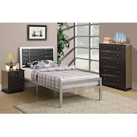 SILVER FULL BED WITH SLATS |