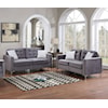 Furniture World Distributors Velvet Sofa  VELVET GREY LOVESEAT |