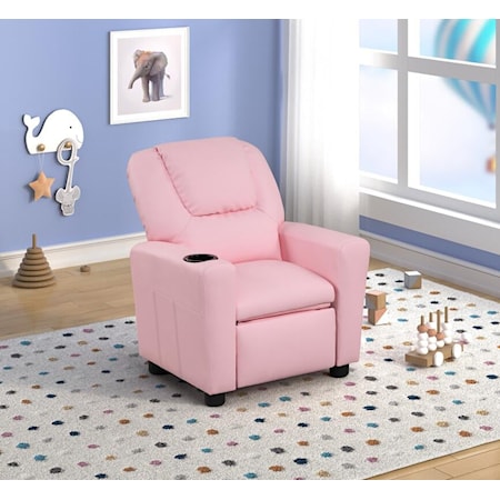 YOUTH PINK PU KIDS RECLINER |