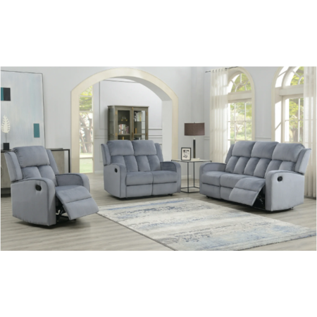 PACIFICO GREY RECLINING SOFA & | LOVESEAT