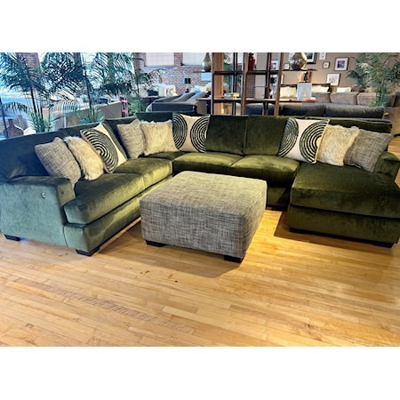 SOUTH HAVEN PINE GREEN RAF CHAISE, | SECTION