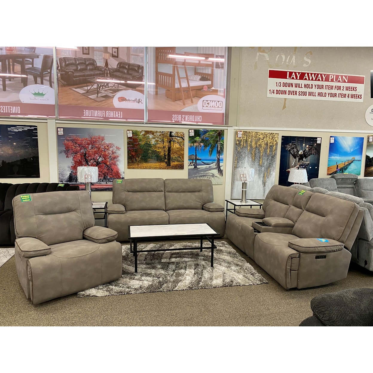 Cheers Buffy BUFFY SLATE DOUBLE POWER SOFA AND | LOVESEAT