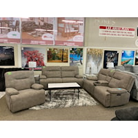 BUFFY SLATE DOUBLE POWER SOFA AND | LOVESEAT