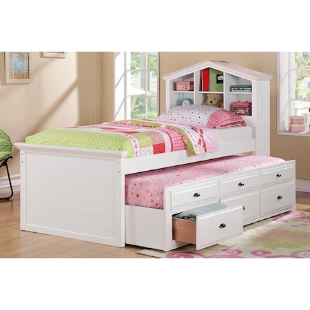 NANTUCKET WHITE TWIN TRUNDLE BED |