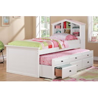NANTUCKET WHITE TWIN TRUNDLE BED |