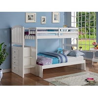 ARCHIE WHITE TWIN/FULL STAIRWAY | BUNK BED