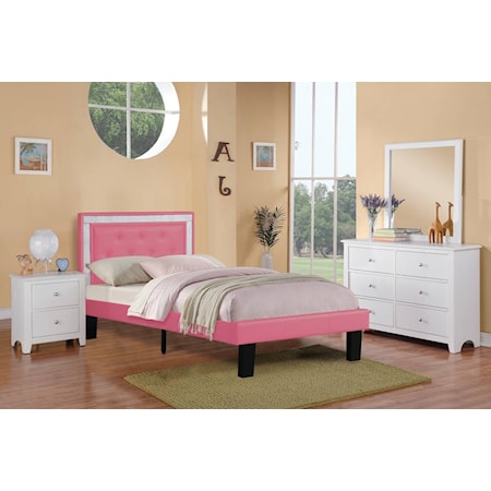 BEJEWLED PINK TWIN BED |