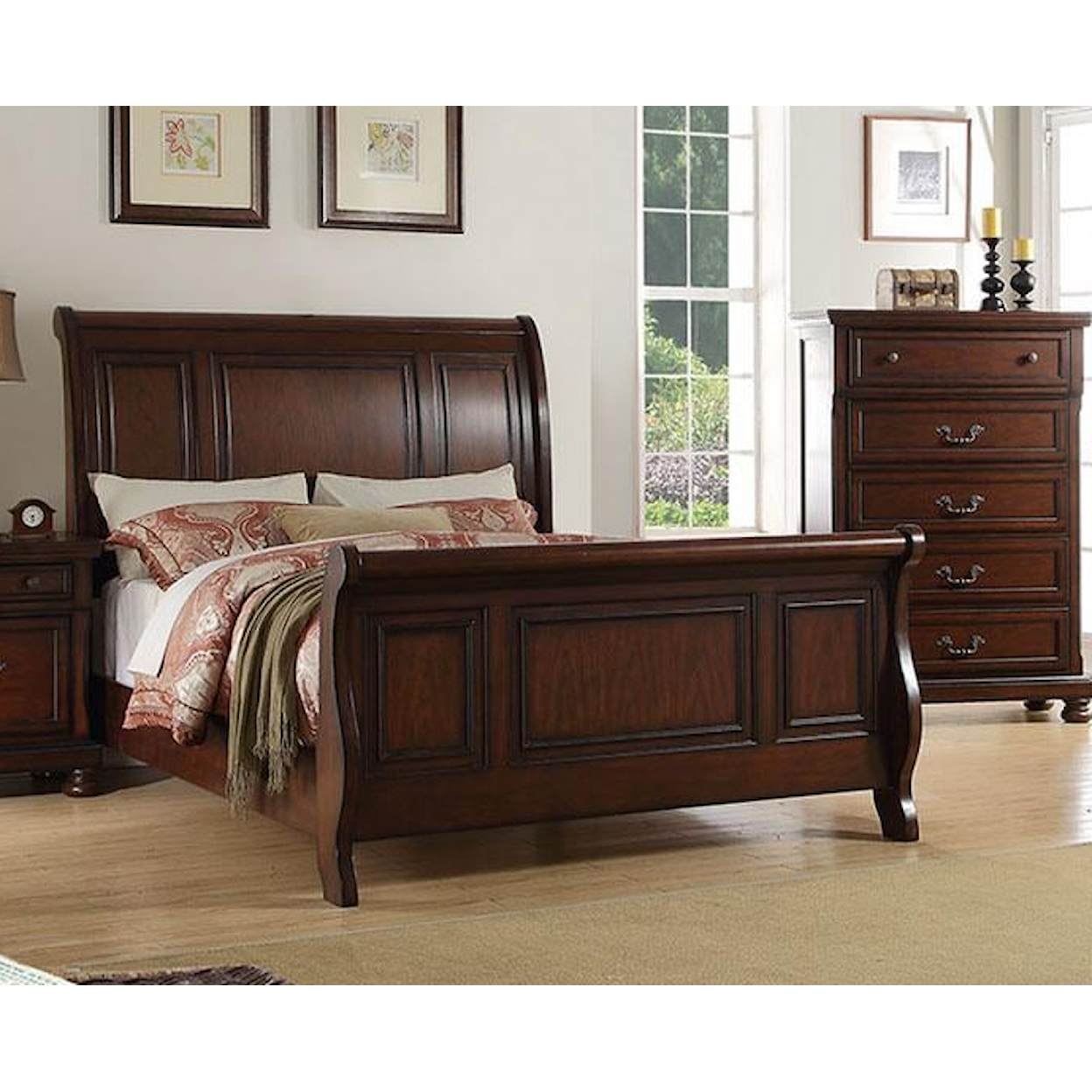 Poundex Paris Bedroom Set PARIS 4 PC QUEEN BEDROOM SET |