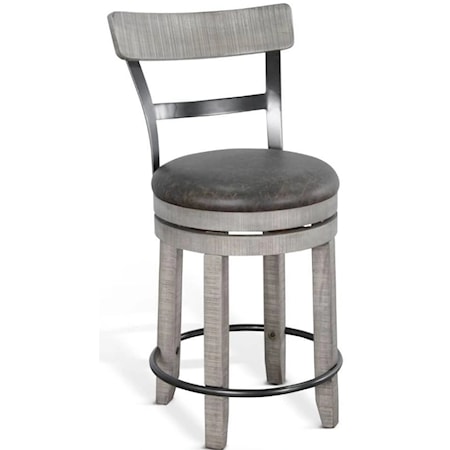 ASPEN 24" GREY SWIVEL STOOL |