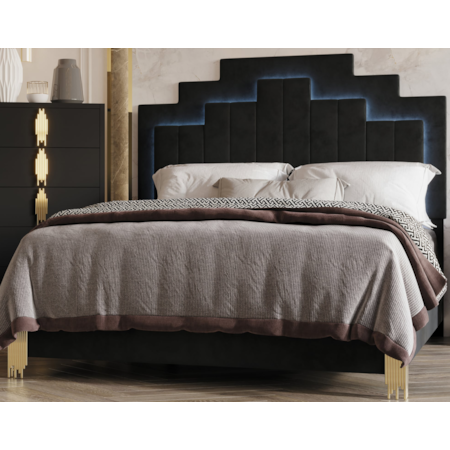 NEW YORK BLACK 4 PIECE QUEEN | BEDROOM SET