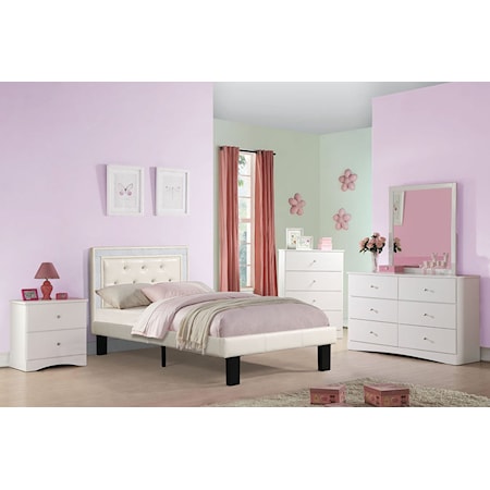 BEJEWLED PEACH TWIN BED |