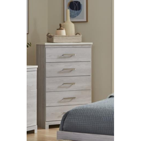 ESSENCE GREY AND WHITE 5 DRAWER | CHEST