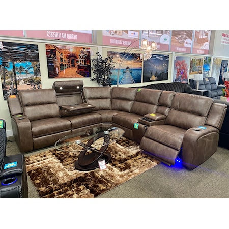 TORINO COCO 6 PC POWER SECTIONAL | WITH DROP DOWN AND POWER HEADREST