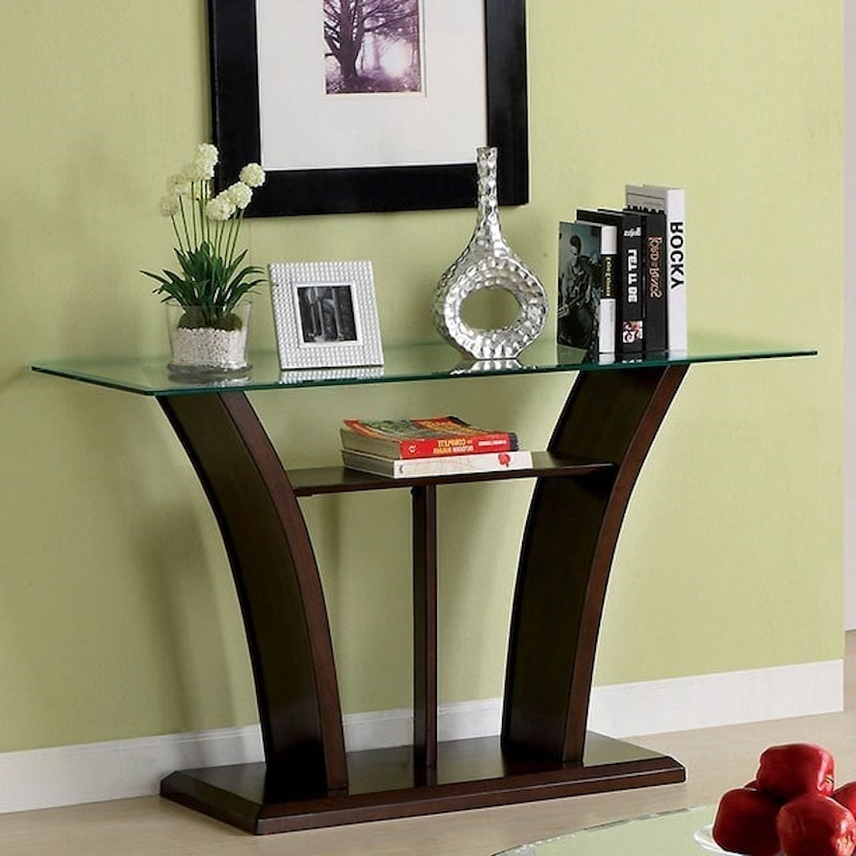 Furniture of America Keystone Oval KEYSTONE DARK CHERRY SOFA TABLE |