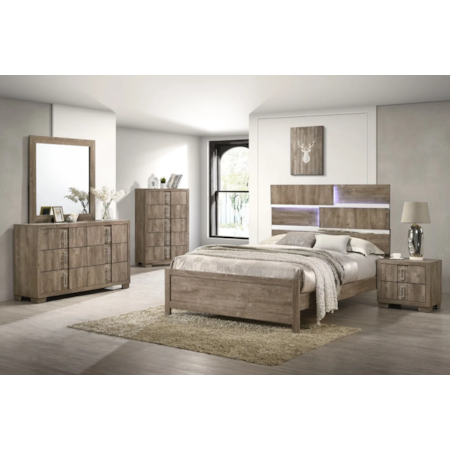 LARAMIE WHITE OAK 4 PIECE QUEEN | BEDROOM SE