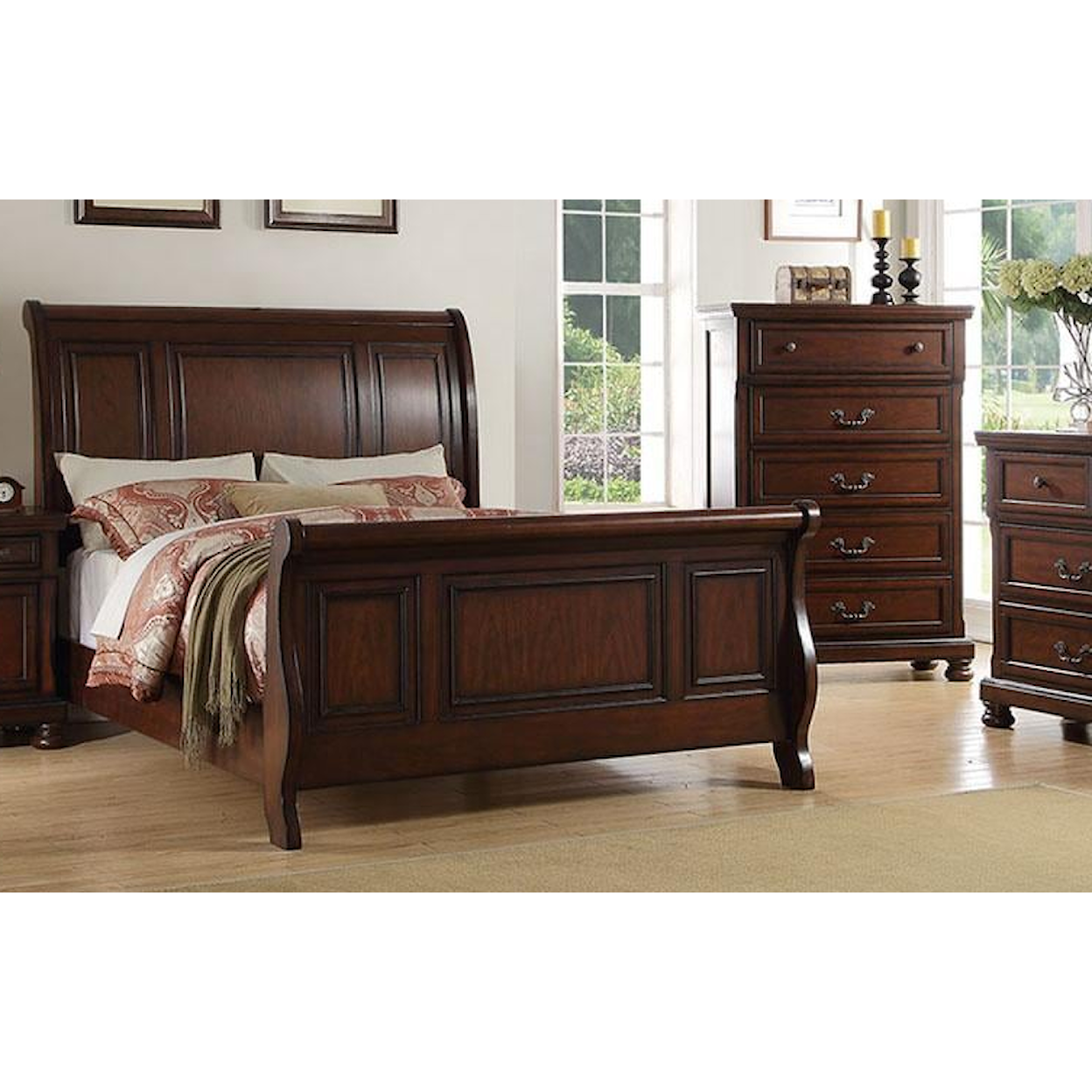 Poundex Paris Bedroom Set PARIS QUEEN BED |