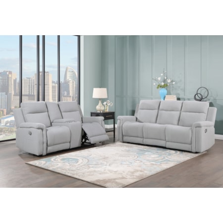 KEY WEST GREY DOUBLE RECLINING, | SOFA AND C