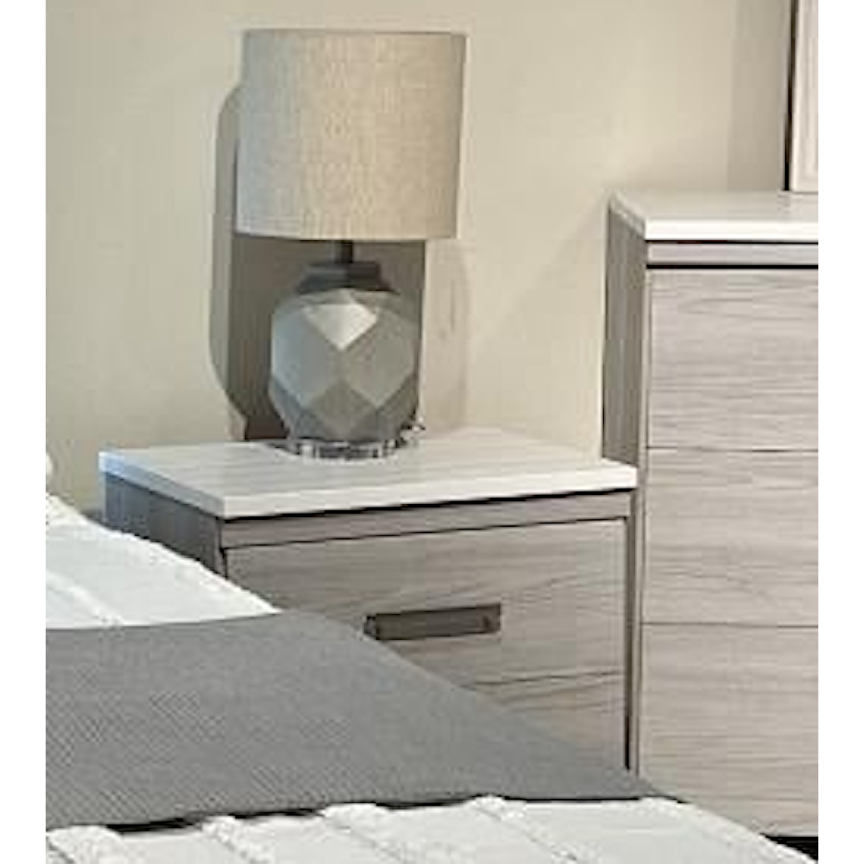 Kith Furniture Essence ESSENCE GREY AND WHITE NIGHTSTAND |
