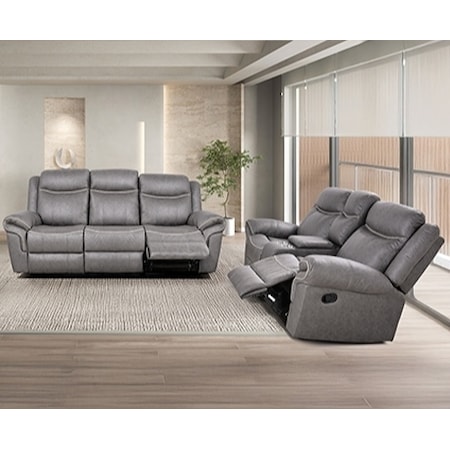 MARYVILLE GREY DOUBLE RECLING. | SOFA & LOVE