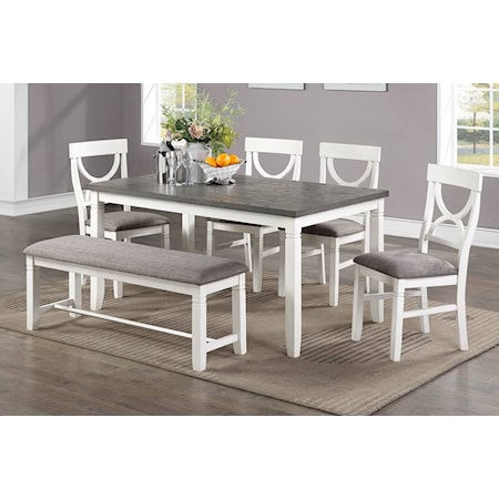 ORCA WHITE 6 PC DINING SET |