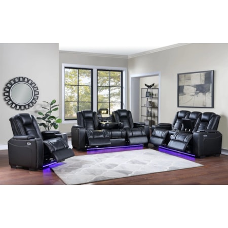 REVOLUTION BLACK POWER RECLINING | SOFA LED