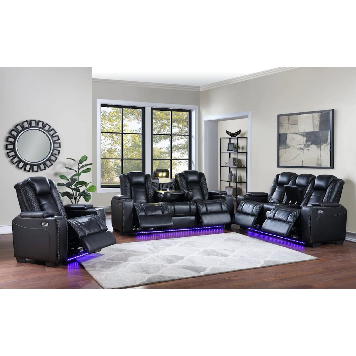 Furniture World Distributors Revolution REVOLUTION BLACK POWER SOFA & LOVE |