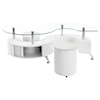 Coaster S Shaped Coffee Table WHITE S SHAPED COFFEE TABLE WITH 2. | STOOLS