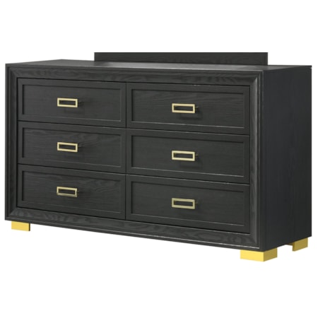 Le&apos;Pew Black &amp; Gold 4 Pc. Queen Bedroom Set