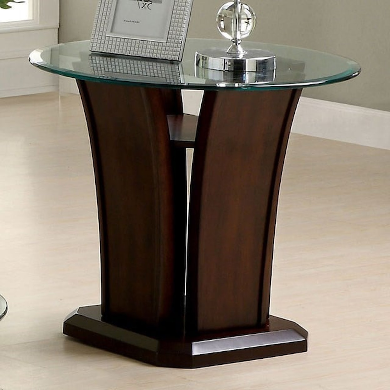 Furniture of America Keystone Oval KEYSTONE OVAL DARK CHERRY, END | TABLE
