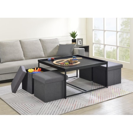 EDGE BLACK COFFEE TABLE WITH | STORAGE