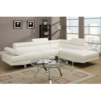 ENZO WHITE 2 PIECE CHAISE SECTIONAL |