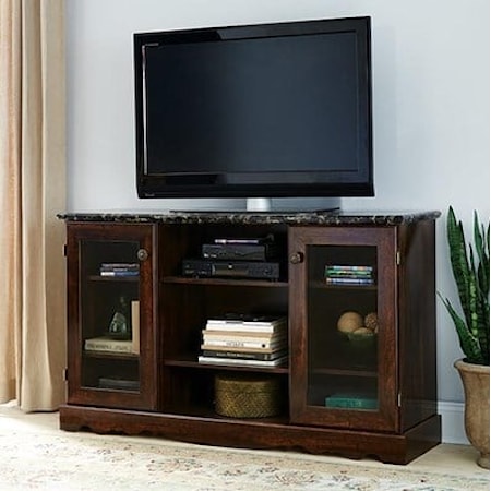 60''BROWN FAUX MARBLE ENTERTAINMENT | CENTER