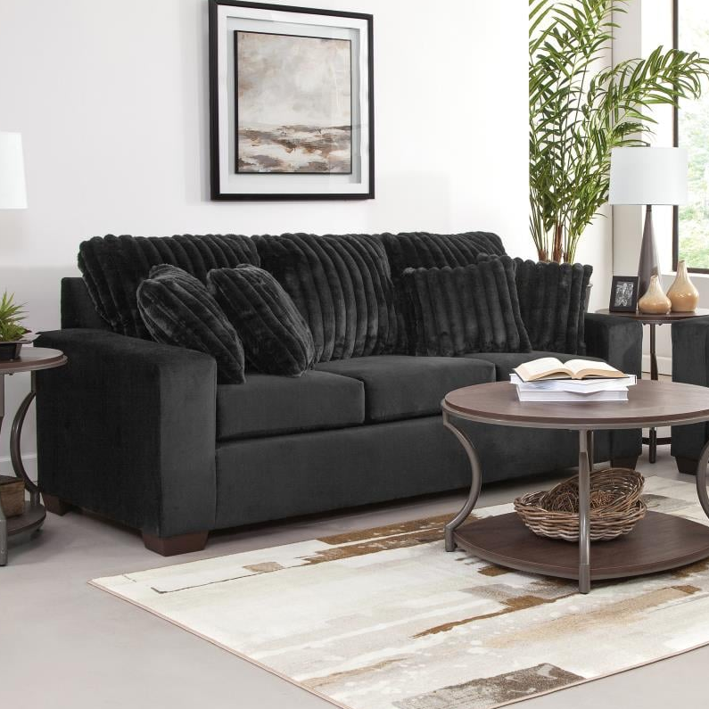 STORM BLACK CORDED SOFA AND | LOVESEAT
